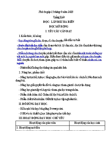 Kế hoạch bài dạy Toán + Tiếng Việt 3 - Tuần 2 (Thứ 6) - Năm học 2023-2024 - Trần Thị Hương