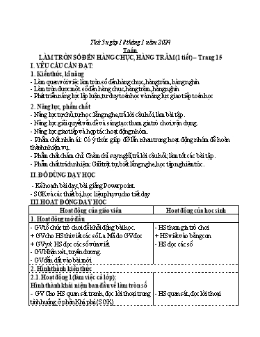 Kế hoạch bài dạy Toán + Tiếng Việt 3 - Tuần 20 (Thứ 5+6) - Năm học 2023-2024 - Trần Thị Hương