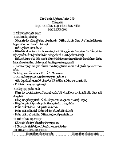 Kế hoạch bài dạy Toán + Tiếng Việt 3 - Tuần 20 (Thứ 5+6) - Năm học 2023-2024 - Hoàng Thị Dung
