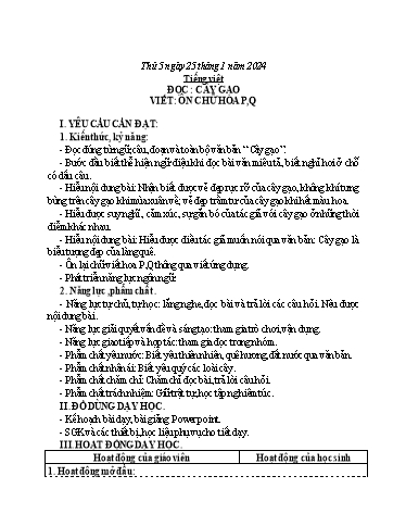 Kế hoạch bài dạy Toán + Tiếng Việt 3 - Tuần 21 (Thứ 5+6) - Năm học 2023-2024 - Hoàng Thị Dung