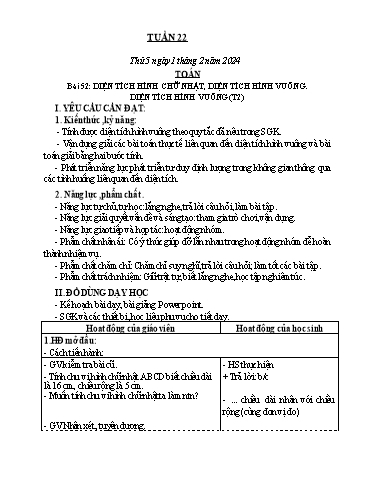 Kế hoạch bài dạy Toán + Tiếng Việt 3 - Tuần 22 (Thứ 5+6) - Năm học 2023-2024 - Trần Thị Hương