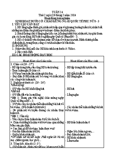 Kế hoạch bài dạy Toán + Tiếng Việt 3 - Tuần 24 (Thứ 2-4) - Năm học 2023-2024 - Hoàng Thị Dung