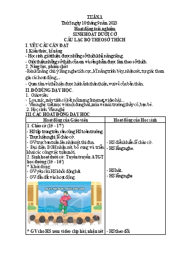 Kế hoạch bài dạy Toán + Tiếng Việt 3 - Tuần 3 (Thứ 2-4) - Năm học 2023-2024 - Trần Thị Hương