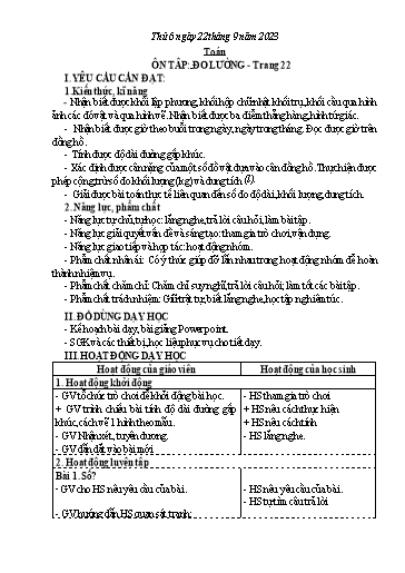 Kế hoạch bài dạy Toán + Tiếng Việt 3 - Tuần 3 (Thứ 6) - Năm học 2023-2024 - Bạch Thị Hải Yến