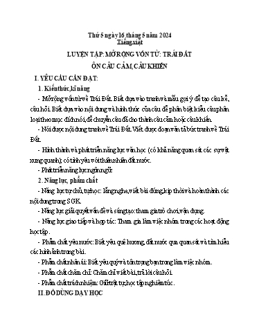 Kế hoạch bài dạy Toán + Tiếng Việt 3 - Tuần 35 (Thứ 5+6) - Năm học 2023-2024 - Hoàng Thị Dung