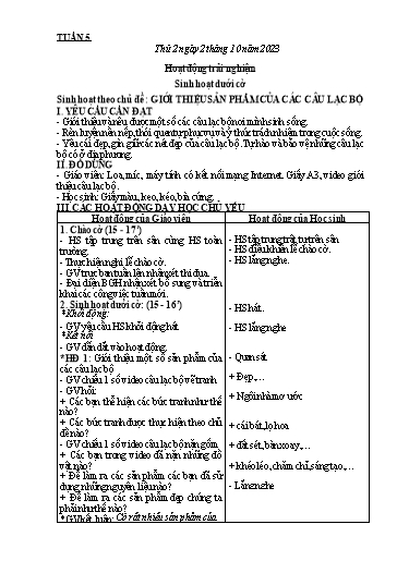 Kế hoạch bài dạy Toán + Tiếng Việt 3 - Tuần 5 (Thứ 2-4) - Năm học 2023-2024 - Trần Thị Hương