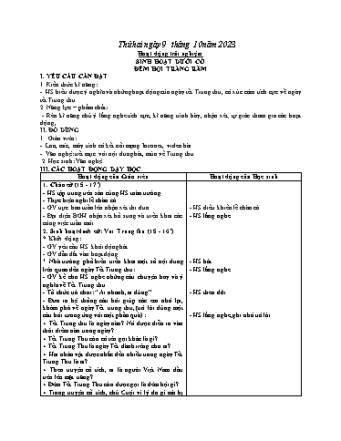 Kế hoạch bài dạy Toán + Tiếng Việt 3 - Tuần 6 (Thứ 2-4) - Năm học 2023-2024 - Hoàng Thị Dung