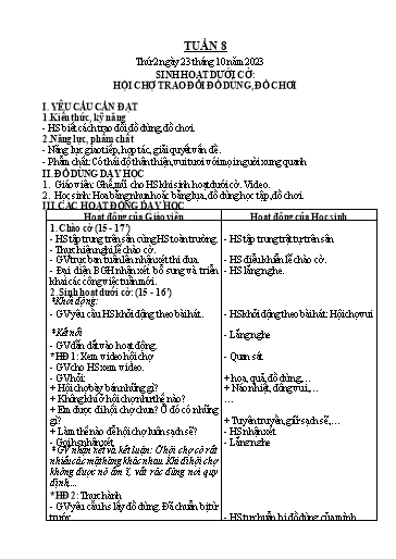 Kế hoạch bài dạy Toán + Tiếng Việt 3 - Tuần 8 (Thứ 2-4) - Năm học 2023-2024 - Trần Thị Hương