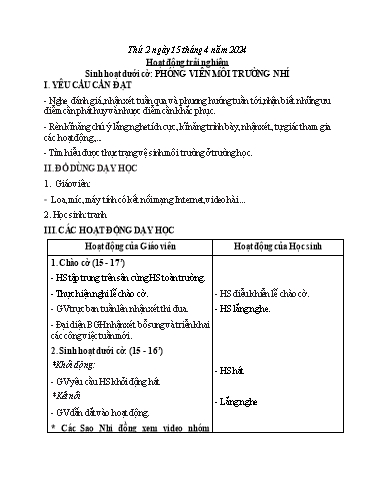 Kế hoạch bài dạy Tự nhiên xã hội 3 - Bài 25: Ôn tập chủ đề con người và sức khỏe (Tiết 3) - Năm học 2023-2024 - Bạch Thị Hải Yến