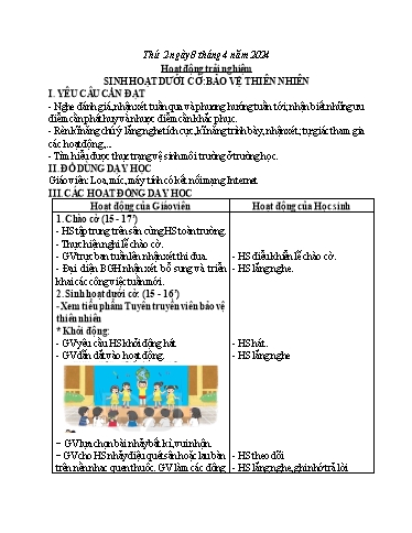 Kế hoạch bài dạy Tự nhiên xã hội 3 - Bài 25: Ôn tập chủ đề con người và sức khỏe (Tiết 1) - Năm học 2023-2024 - Bạch Thị Hải Yến
